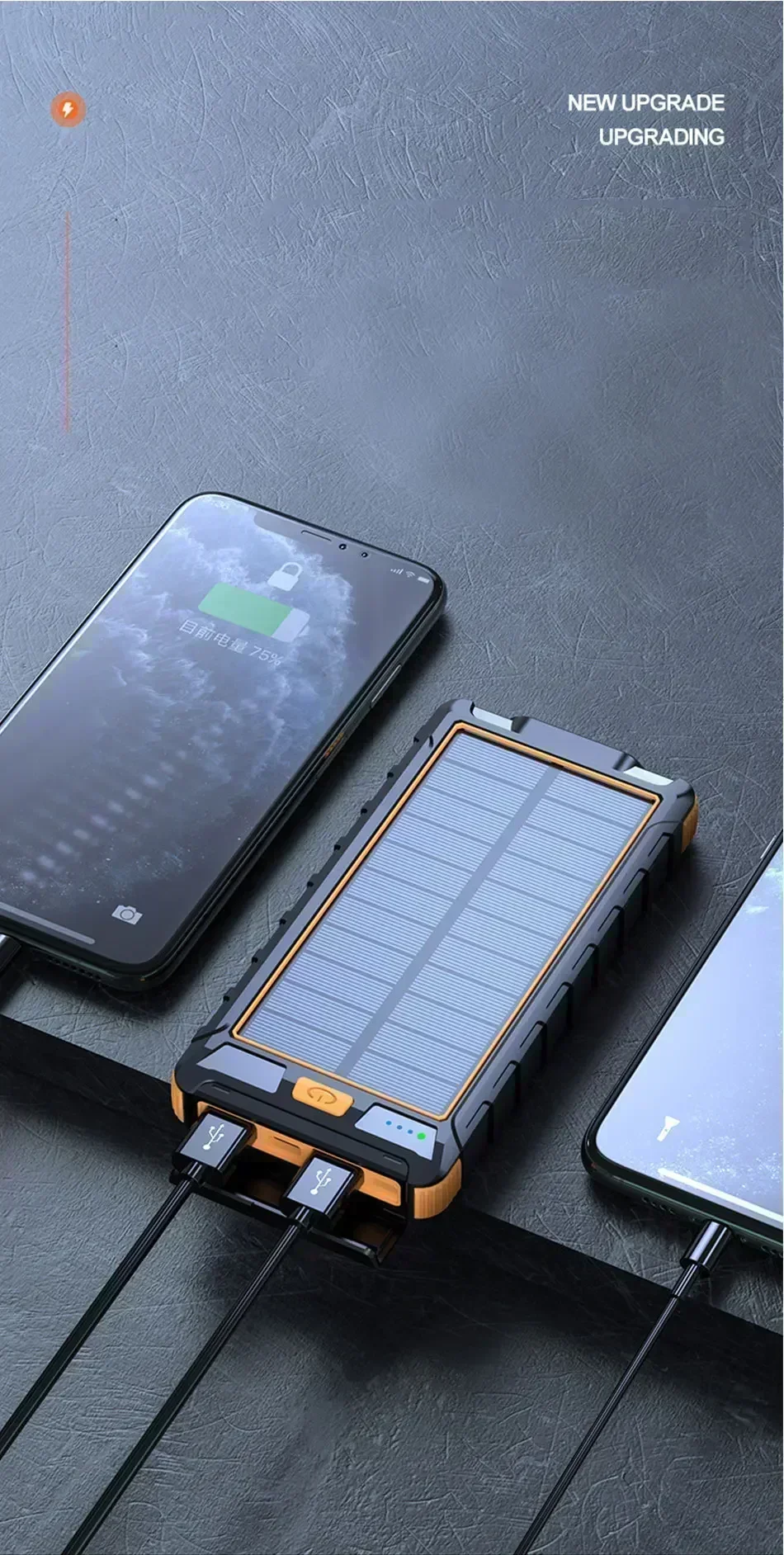 Top - Notch 10000mAh Solar Bank - Waterproof, Ultra - Fast Charging, Multifunctional for Outdoor, with Compass Feature