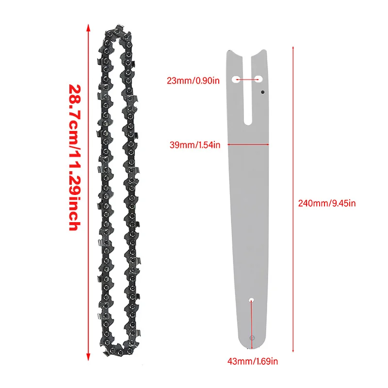 2/3/4 PCS 8 inch Metal Chainsaw Chain 1/4\