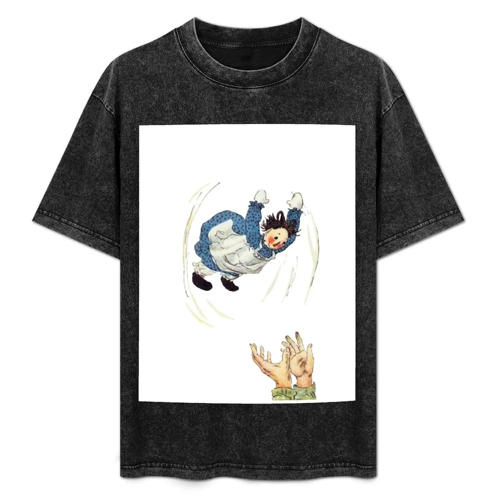 Playing With Raggedy Ann T-Shirt Fashion Print Casual Short Sleeve