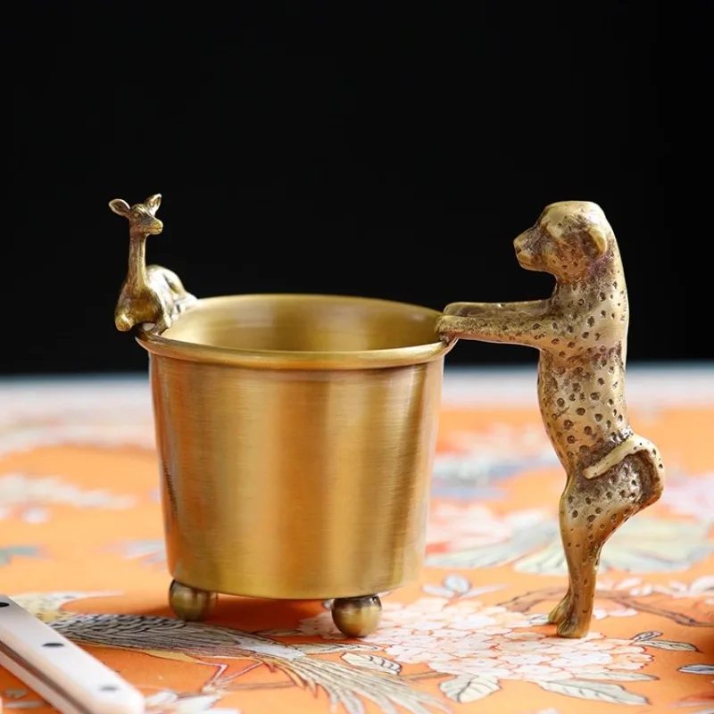 

‌ Винтажный держатель для зубочисток с животными, элегантная латунная банка для хранения, креативный органайзер для десертной ложки, стильный декор стола для дома