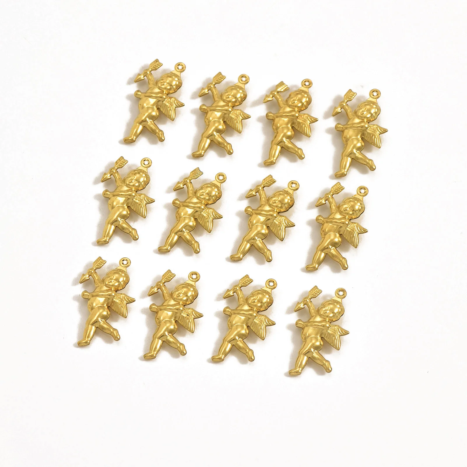

100PCS 3D Brass Cupid Pendants Angel Charm 29.2x15.4mm DIY Handicrafts Earrings Necklace Making Findings Handmade Materials Pack