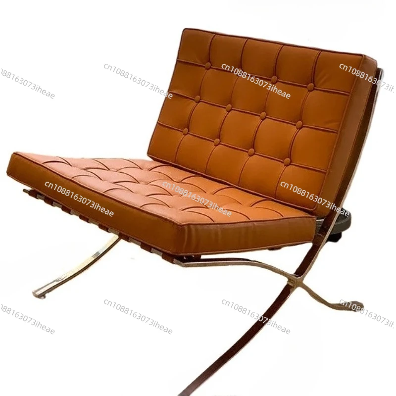 

Retro Single Sofa Chaise Lounge Designer Light Luxury Lazy Leisure Chair 105 ° Curved Backrest Chair Living Room Furniture