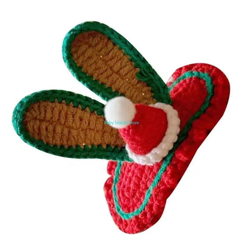 

K92D Children Hairpin with Knitted Christmas Rabbit Ears Hair Clip