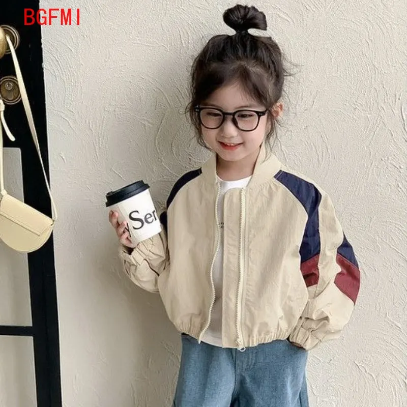 Mädchen Baseballjacke 2026 Frühling Herbst Neue Kinderkleidung Kinderoberteile für Mädchen Stehkragen Bomberjacke für Babys
