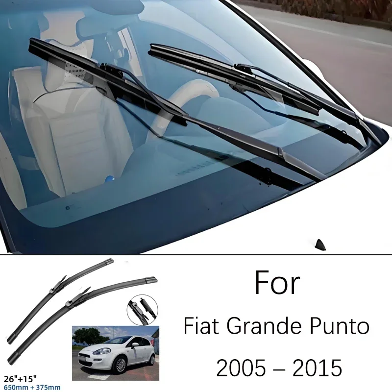 

Windshield Window Brush 26 15 Inches Rubber Front Wiper Blade Accessories For Fiat Grande Punto 2005-2015 2006 2007 2008 2009