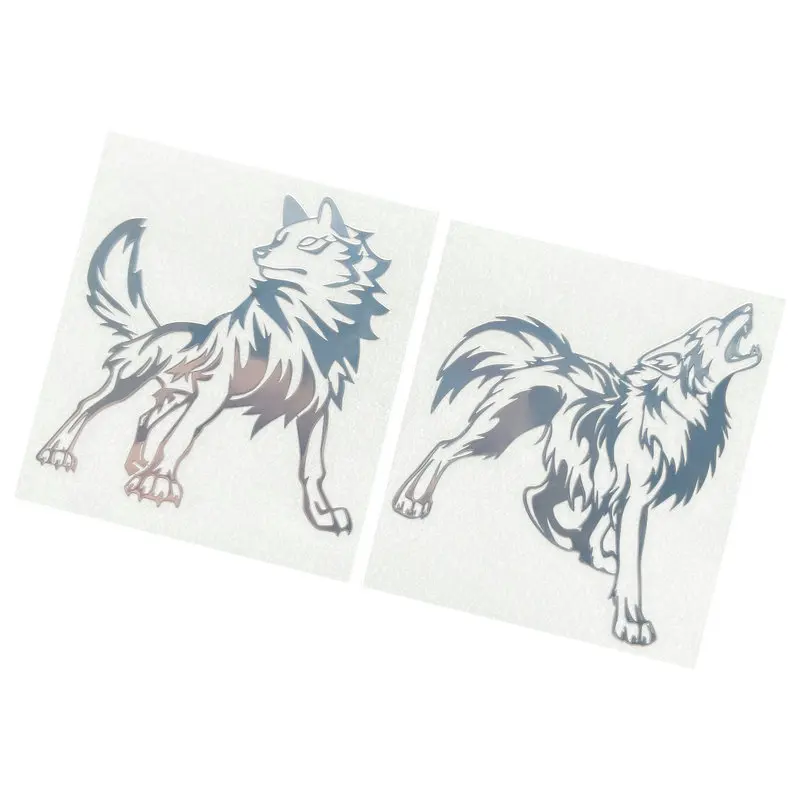 20 0 pieces.Custom.Wolf Pattern 3D Silver Transfer Sticker New Personality Mobile Phone Computer Car Decoration Universal Sticke