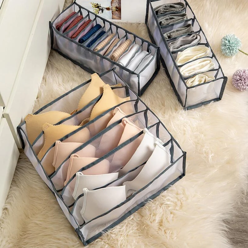 3Pcs/Set Underwear Bra Socks Panty Storage Boxes Organizers Wardrobe Closet Home Organization Drawer Dormitory