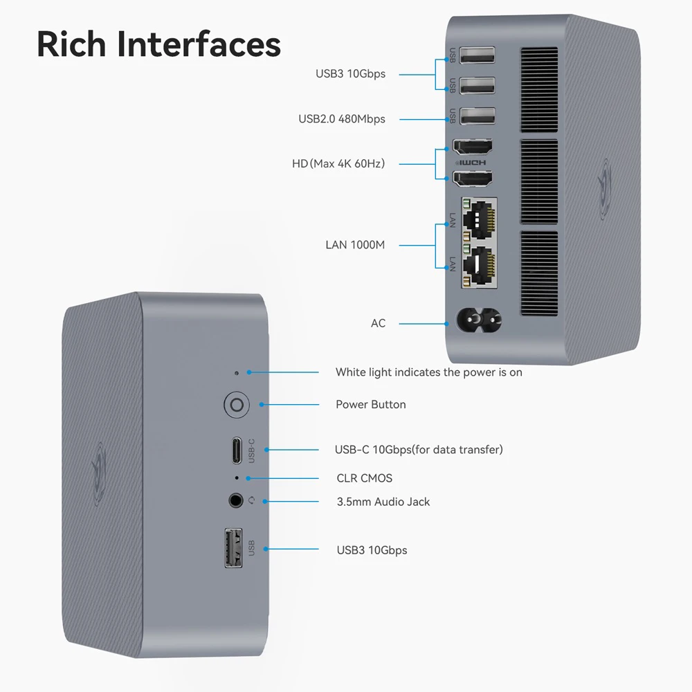 Intel Core i5 12450H i7 12650H 24GB DDR5 500GB 1TB SSD Beelink EQI12 Office Mini PC Wifi6 BT5.2 Desktop Laptop Game Computer