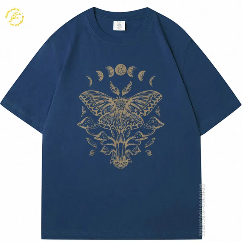 

Butterfly Grunge Fairycore Aesthetic Luna Moth Mushrooms Y2K Oversized T-Shirt Hombre Polera Japanese Fashion Men T Shirts