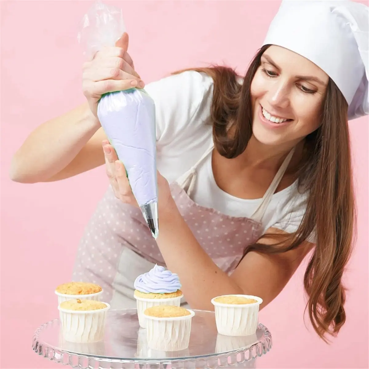 Piping Bags and Tips Set, 124PcsCake Decorating Kit with Piping Tips, Pastry Bags,Cake Scrapers,Couplers,Icing Bags Ties