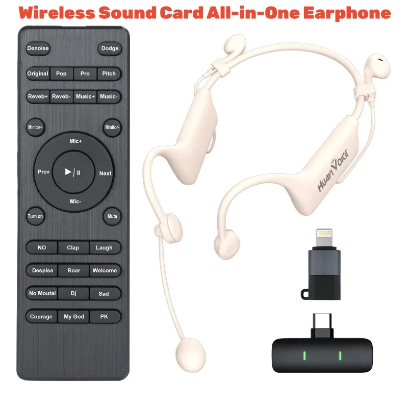 

Noise Reduction Earphone Wireless Sound Card Headset For Live Streaming with MIC Intelligent All-in-One Online Education Earbuds