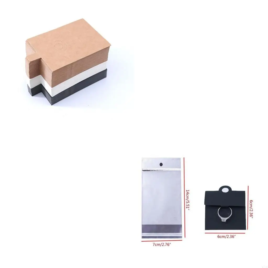 

100 Pcs Ring Hanging Cards Blank Jewelry Display Cards Ring Display Holder Cards for Selling, Hanging Ring, Retail