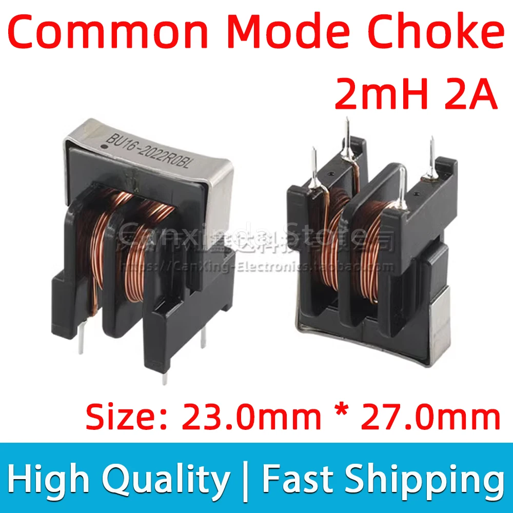 2pcs BU16-2022R0BL UU16 UF16 Common Mode Choke Coil Power Inductor Inductance 2mH 2A Switching Power Supply Filter