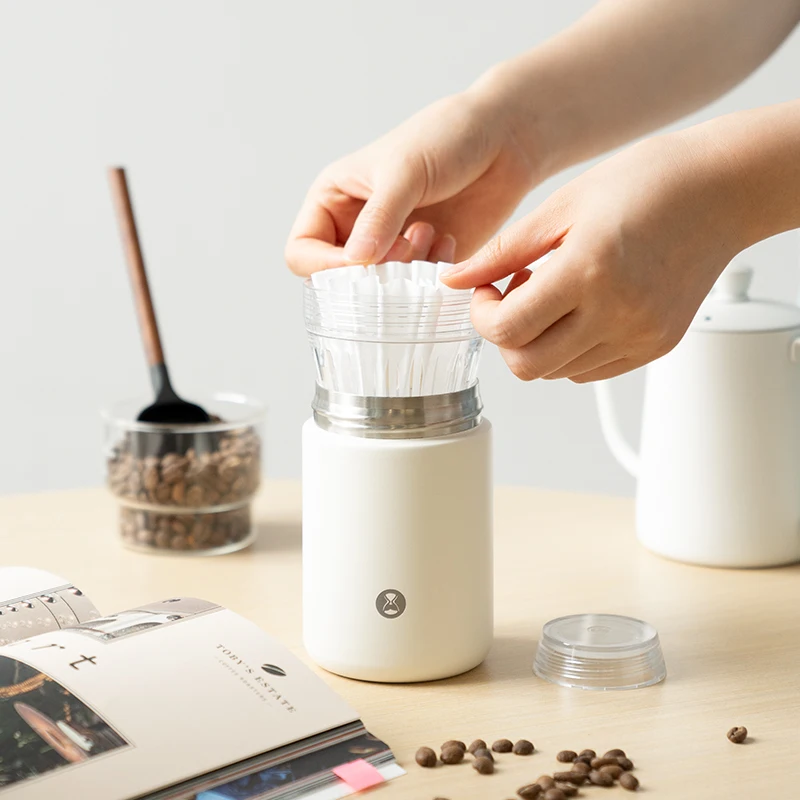 TIMEMORE Hand-Pour Coffee Cup 2-in-1 Ceramic water cup steel Portable Keeps Warm And Cold Send 10 coffee filter papers 320ml - view 3