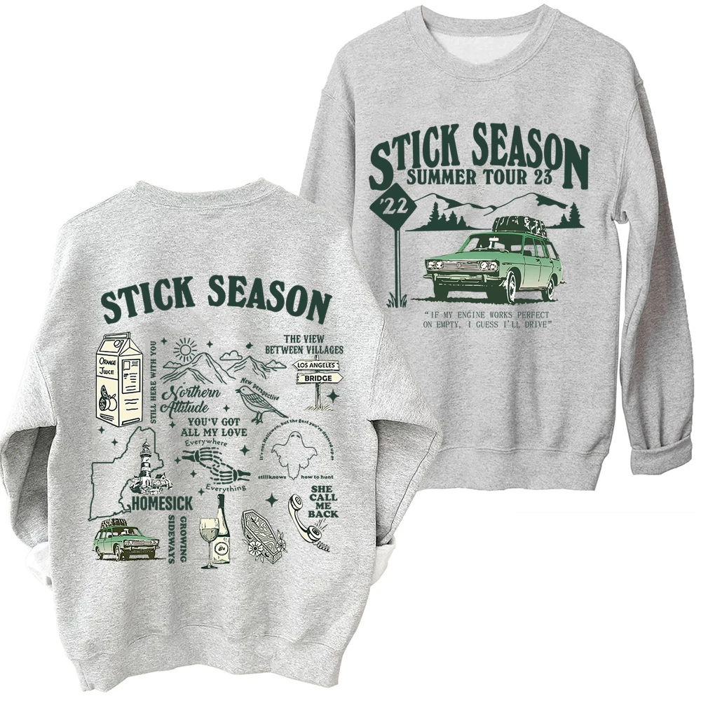 Stick Season We'll All Be Here Forever Ka-Han Sweatshirts Hoodies Hoodie Hip Hop Streetwear Round Neck Sweatshirt Oversized