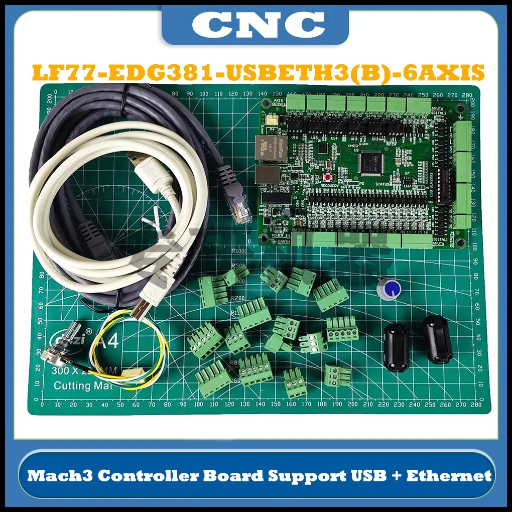 

NEW LF77-EDG381USBETH3(B) 6-Axis Mach3 Controller Board CNC Motion Controller Support USB + Ethernet For CNC Engraving Machine