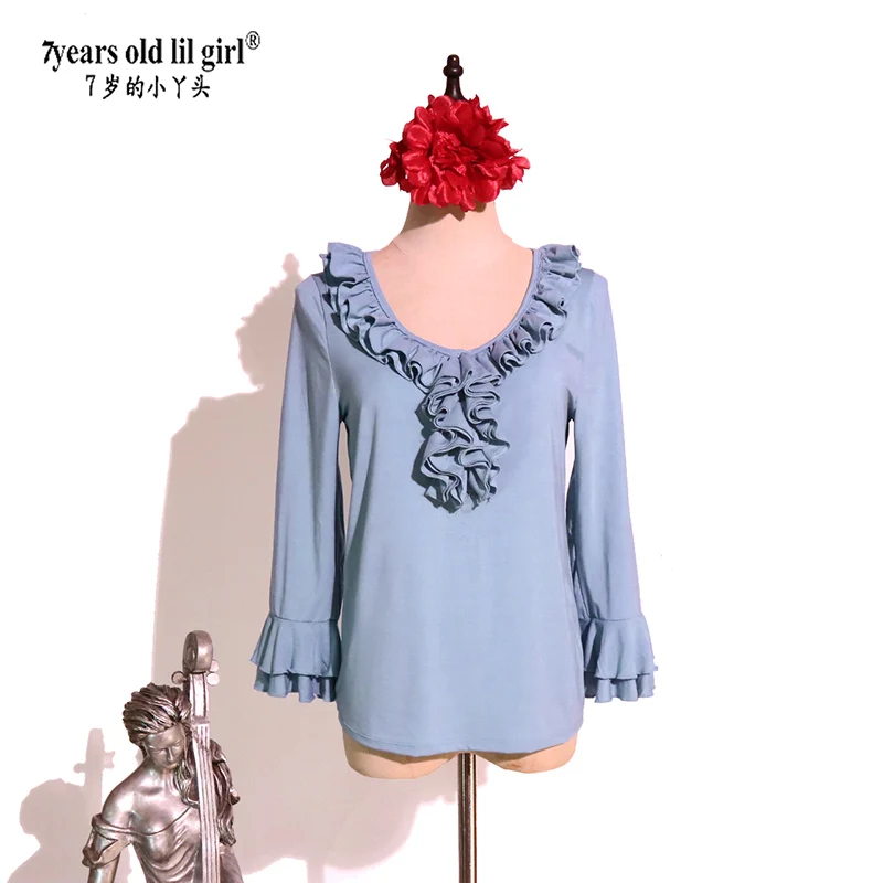 Damen Tanzoberteile Flamenco Top Kostüm Schlagärmel GLL11
