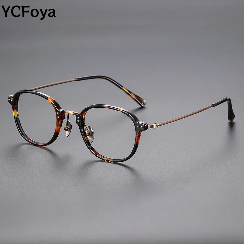 Vintage Round Acetate Eyeglasses Frame Retro Tortoise Optical Glasses Unisex Myopia Eyewear Handmade Spectacle Frame LY2350