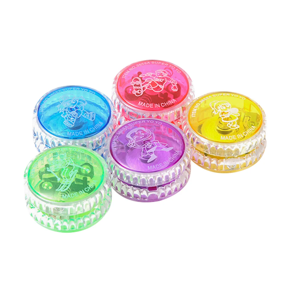 5 Pcs Transaxle Yoyo LED Light- Professional Yoyo Kids - Toys Nativity Toys Kids Luminous Magnetic Plastic Yoyo Color Random