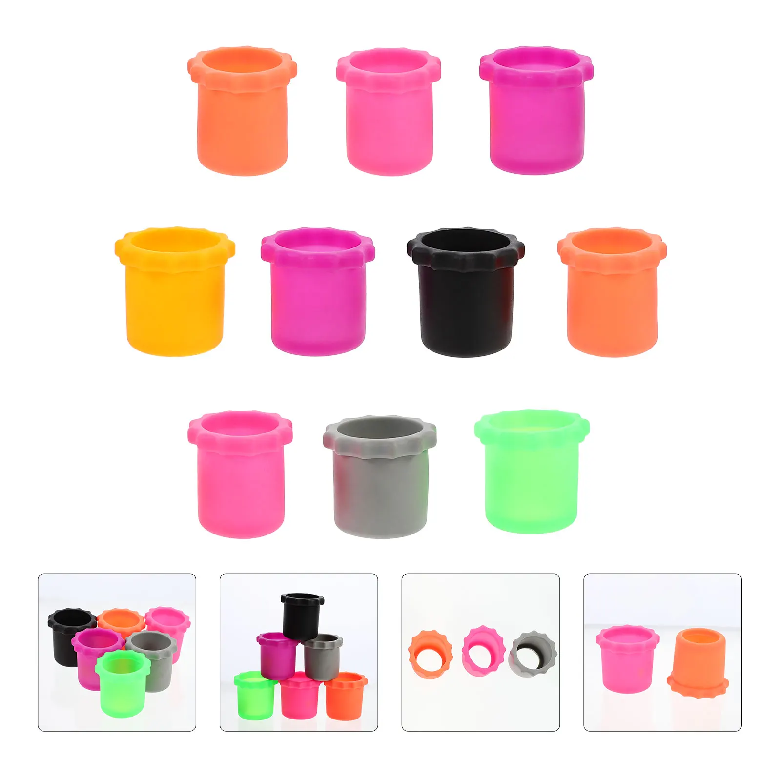 

10Pcs Wireless Microphone Bottom Sleeve Silicone Rod Cover Shockproof Anti-Rolling Handheld Mic Protector Mic Bottom Rod Sleeve