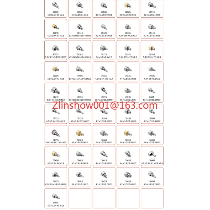 Wholesales Watch Push Button Generic T a G HP 0071  0072   3045S  Size 6.0 by 3.9 by 3.1 by 8.3 M2.0 Good Quality Watch Button