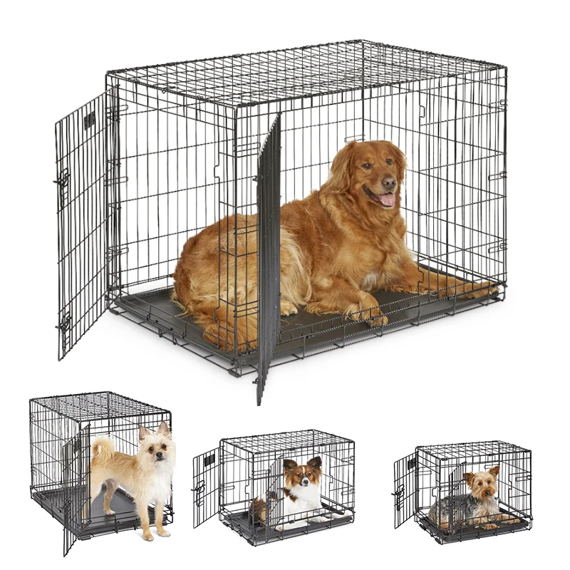 

Homes for Pets Double Door Folding Metal Dog Crate Medium Toy Xs Xl Intermediate Large Dog Cage ( 24" 30" 36" 42" 48" )