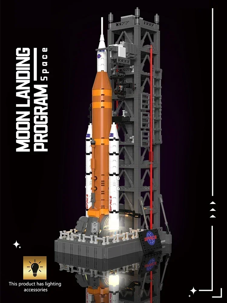 Créatif ville espace lune programme d'atterrissage X vaisseau spatial blocs de construction système de lancement tour vaisseau spatial modèle brique Puzzle jouets 869 pièces