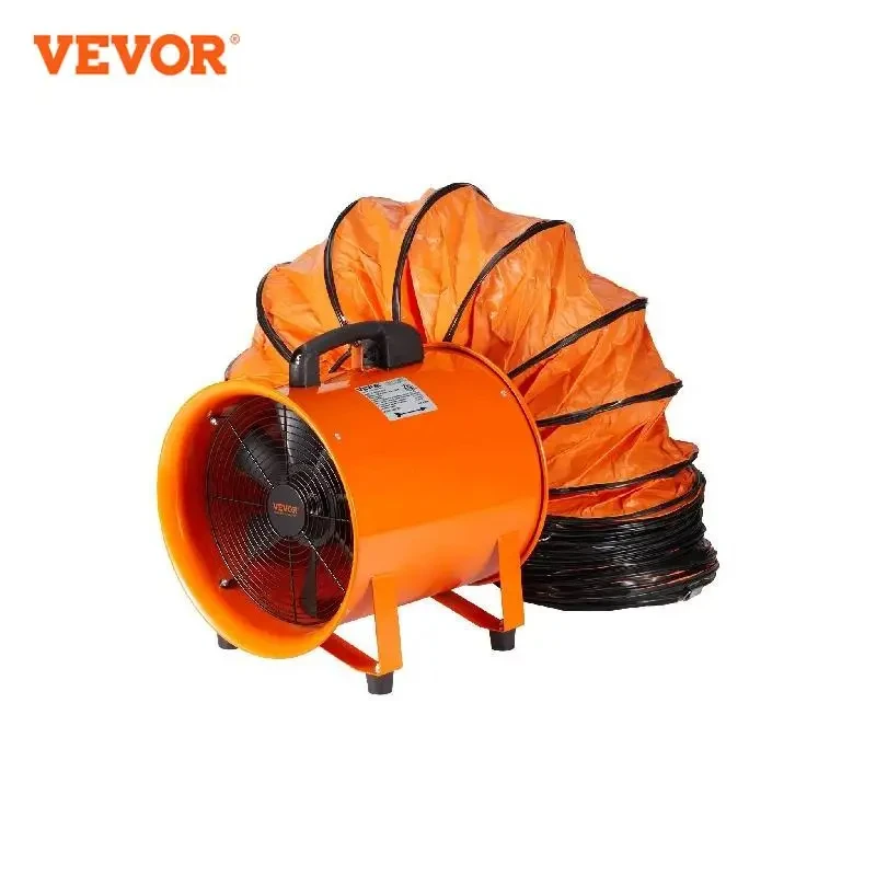 VEVOR Exhaust Fan Industrial Ventilation Fan with 10M/5M PVC Duct Hose Portable Extractor Blower for Warehouse Home