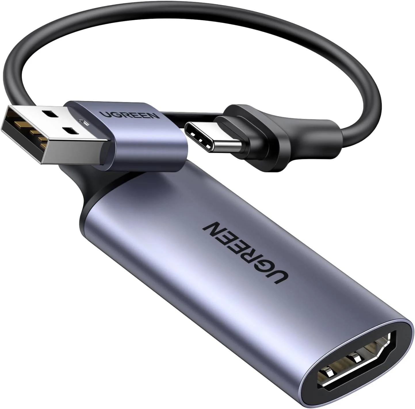 UGREEN Full HD 1080P 4K for USB 2.0 Video Capture Card USB-A/USB-C for Gaming Streaming Teaching-Compatible Switch