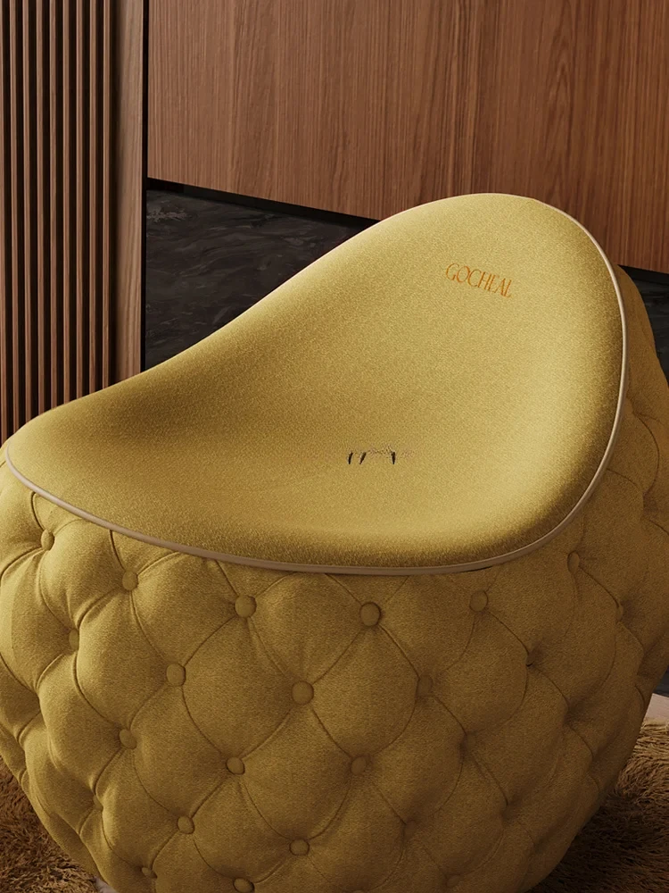 Chenier Stoff Freizeitstuhl Wohnzimmer Balkon Designer Kreativer eiförmiger Einzelstuhl