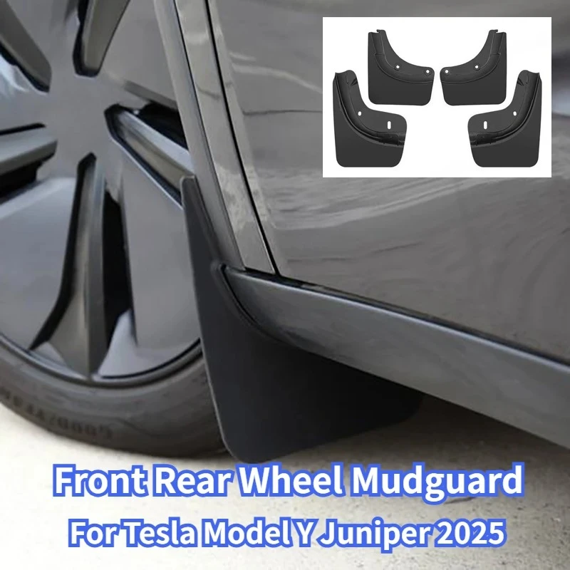 Für Tesla Model Y Juniper 2025 Schmutzfänger Zubehör Gummi Originaldesign Kotflügel Anti-Schnee Anti-Sand Schutzblech Schmutzlappen