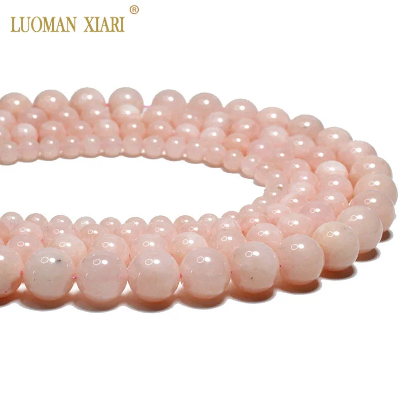 Wholesale Pink Morganite Round Natural Stone Beads For Jewelry Making DIY Bracelet Necklace Handmade Material 4/6/8/10/12 mm