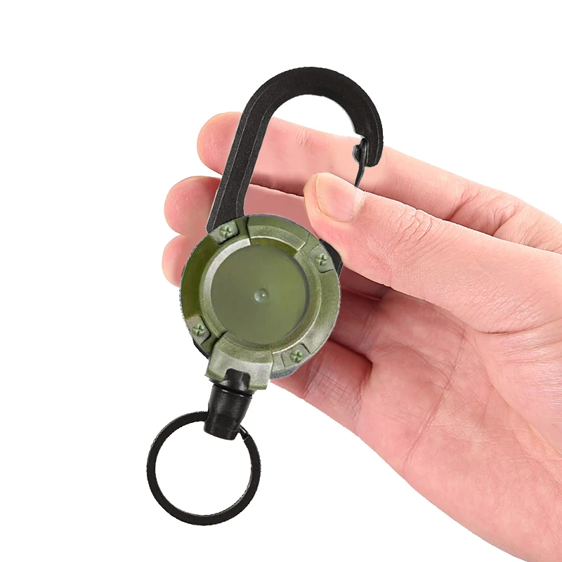 도난 방지 금속 당기기 쉬운 버클 로프 탄성 키 체인 스포티 한 개폐식 열쇠 고리 분실 방지 요요 스키 패스 ID 카드