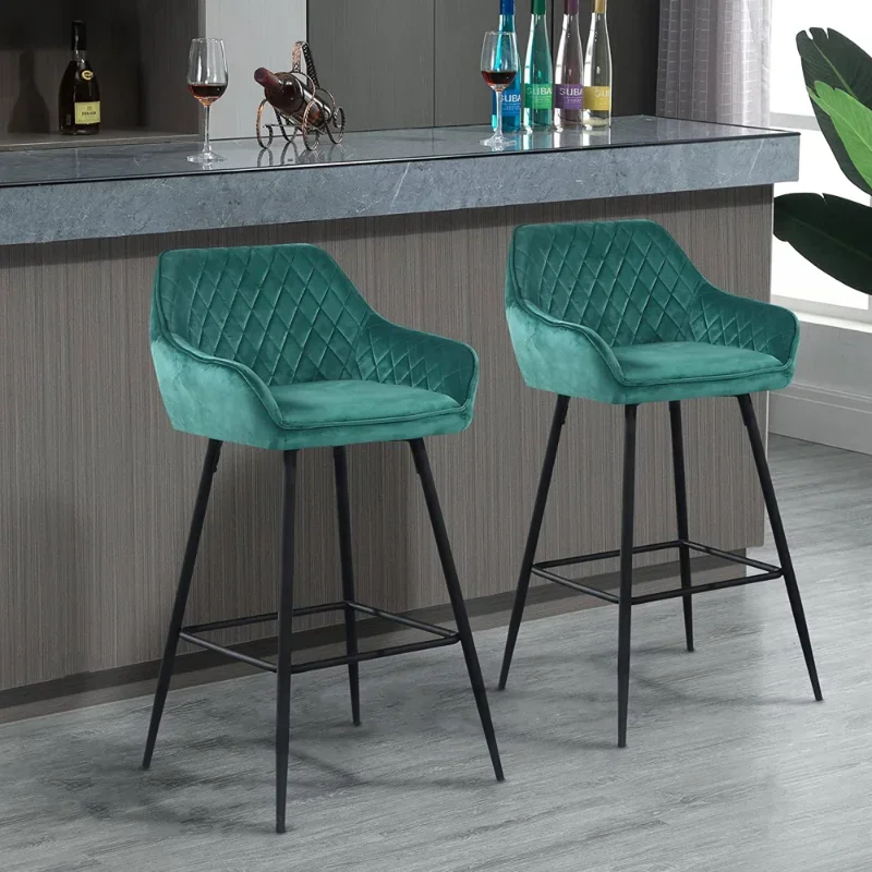 Silla de Bar de lujo ligera, taburete alto de Arte de hierro, silla de comedor Simple moderna para islas de cocina, asientos de Bar de moda