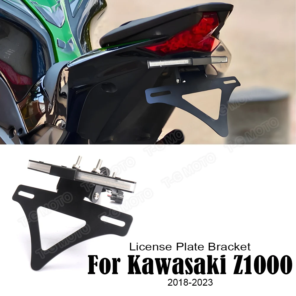 

For Kawasaki Z1000 Z1000 Motorcycle Accessories LED License Plate Holder Bracket Tailstock Frame Bracket 2018 - 2023
