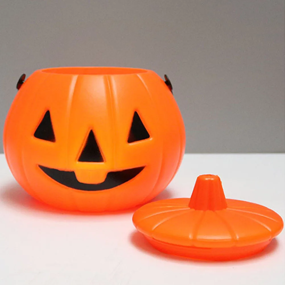 

Pumpkin Lantern Candy Cane Lamp Kit Photo Portable Orange Trick Treat Bucket Halloween Hand