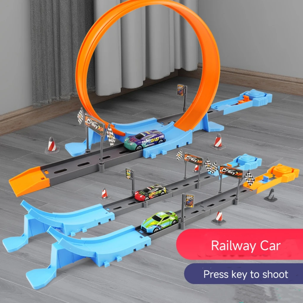 

Hot Stunt Speed Circle Car Model Racing Track Diy Assembled Kits Catapult Rail Boy Toy Presents for Children Education Gift