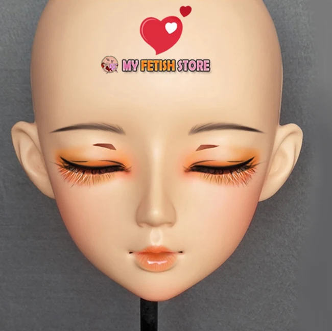 (Mian04) mujer dulce chica resina media cabeza Kigurumi BJD ojos Crossdress Cosplay Anime japonés papel máscara de Lolita con ojos y peluca