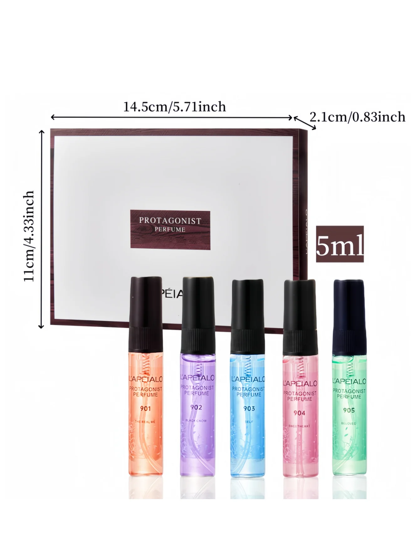 Juego de Perfume para mujer, 5 uds., 5ml, tono floral, fragancia ligera natural de larga duración, caja de regalo, perfume de bolsillo de viaje, regalo para niña