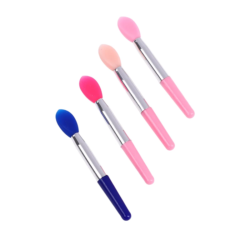 1PCS Small Makeup Brushes Lipstick Applicator Brushes With Anti-lost Cover For Lip Care Makeup Use Silicone Lip Brush