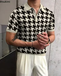 2025 Men's Summer Casual Short Sleeve Slim Polo Shirts Harajuku Digital Print Pullover Tops Men Fashion Clothing Tees Streetwear