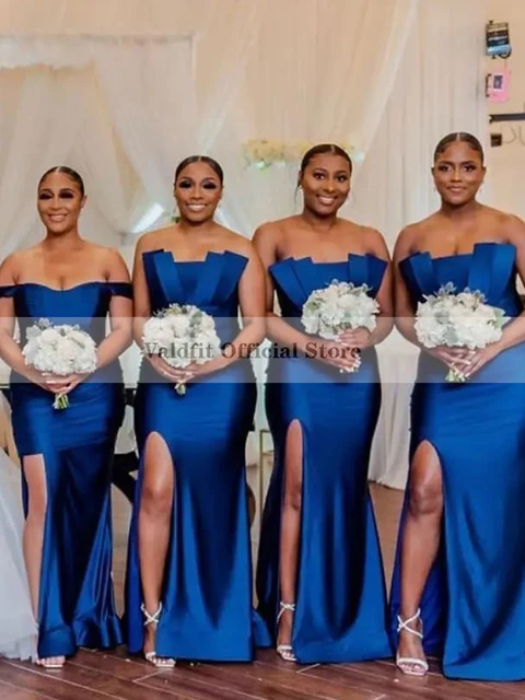 Long Mermaid Royal Blue Bridesmaid Dresses 2023 Black Girl Maid Of Honor Dress for Women Elegant Dress Women for Wedding Party AliExpress