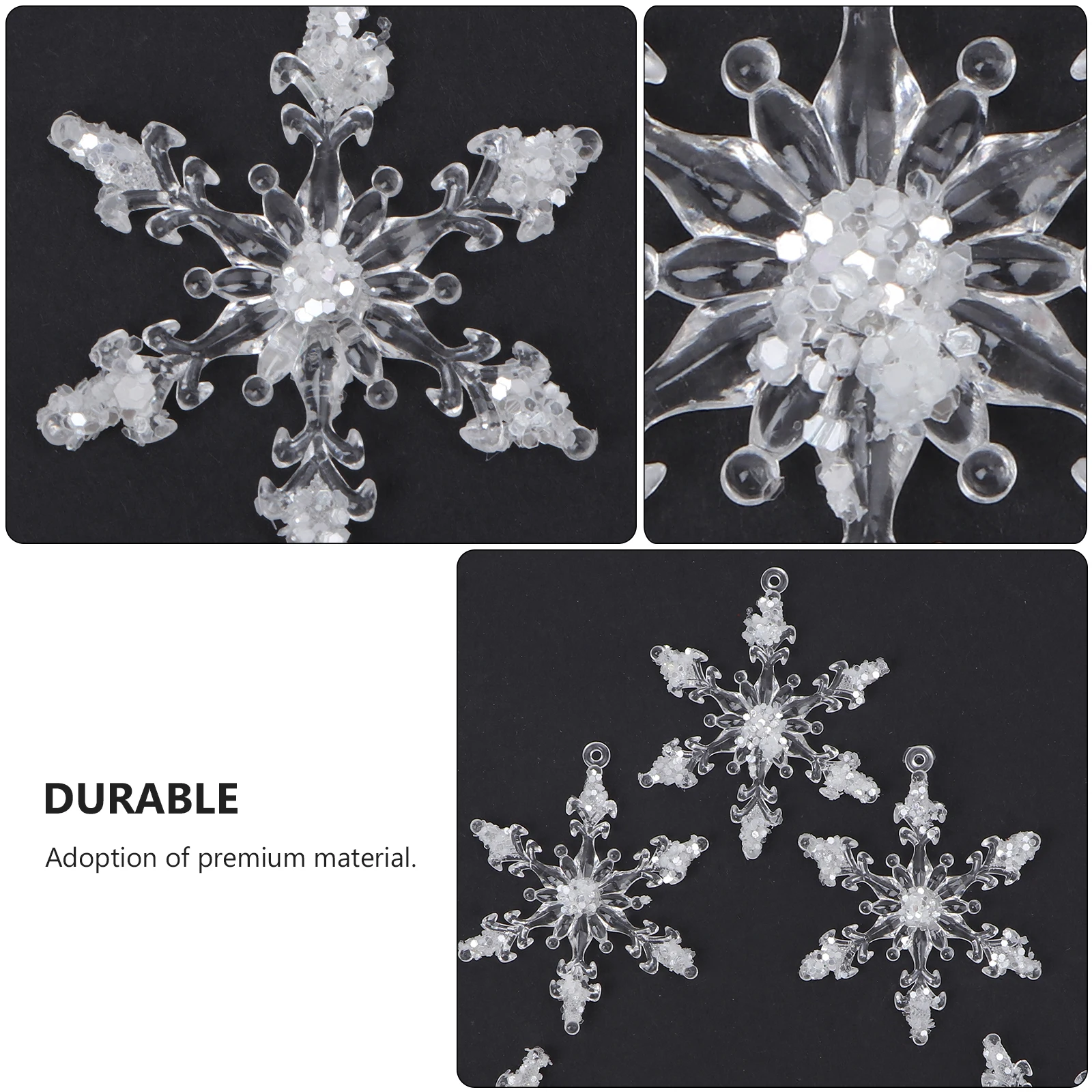 

12pcs Simulation Pendants Hanging Christmas Decor Party Supplies Xmas Tree Ornaments Snowflake Decoration Scene Hanging Crafts