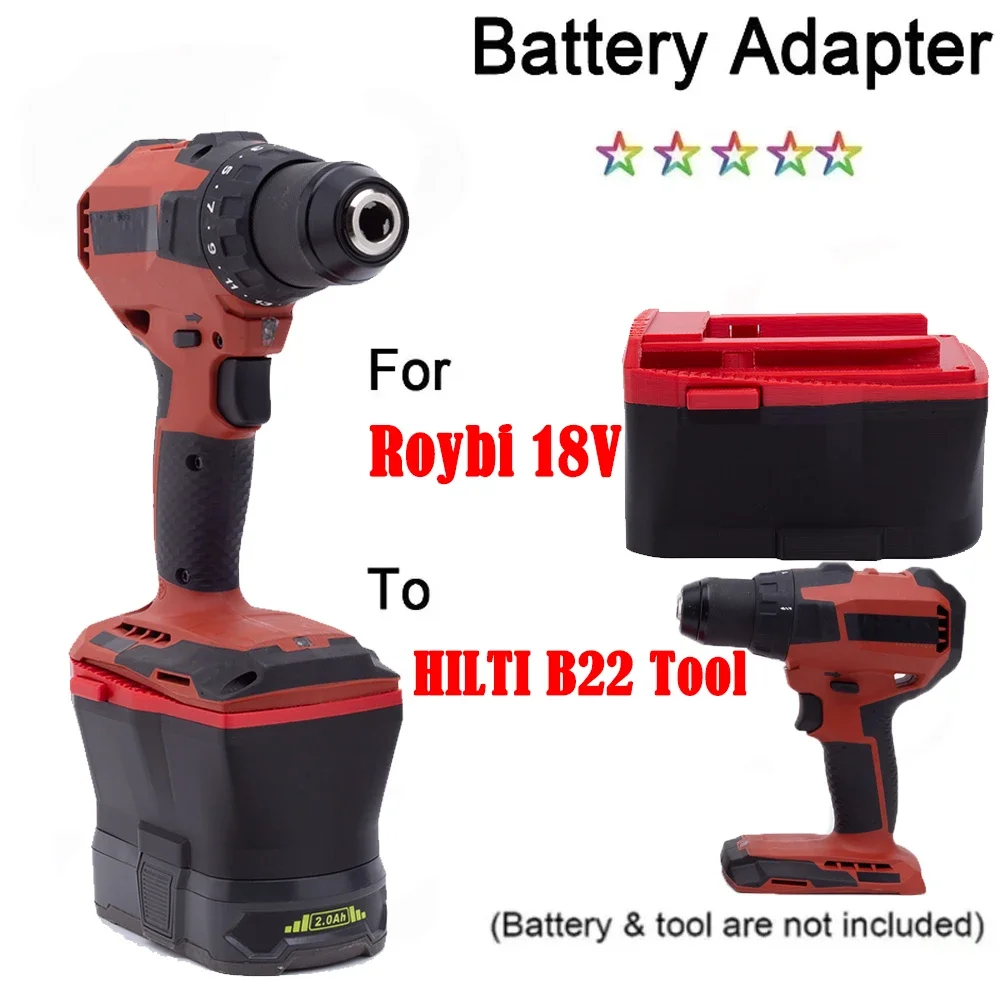 Battery Adapter Convert For Roybi 18V Lithium Battery to for Hilti B22 22V Power Drill Tool  (Not include tools and battery)