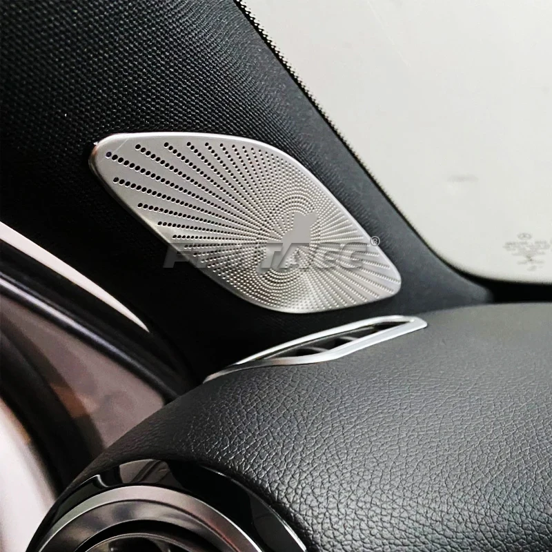 For Mercedes-Benz  A-Class W177 2019-2025 Silvery Steel A Pillar Speaker decorative sticker