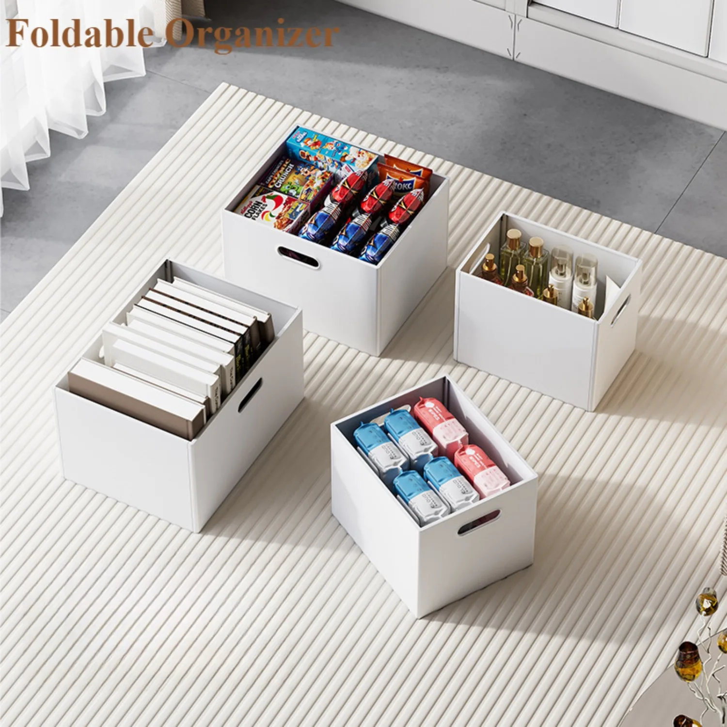 

Multifunctional Foldable Organizer,Right Angle Foldable Storage Box,Kitchen Storage Cabinets,Stackable Bookcase OrganizerforToys