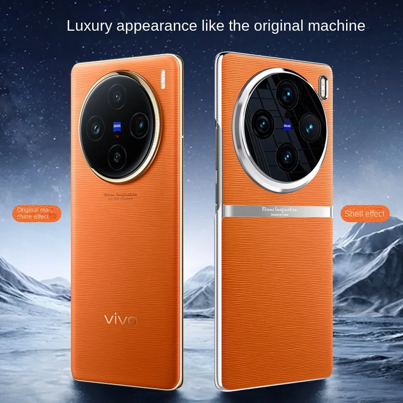For VIVO X100 X90 Pro Plus Case Luxury PU Leather Skin Lens Protective Back Cover Case For VIVO X100Pro Full Cover Phone Shell
