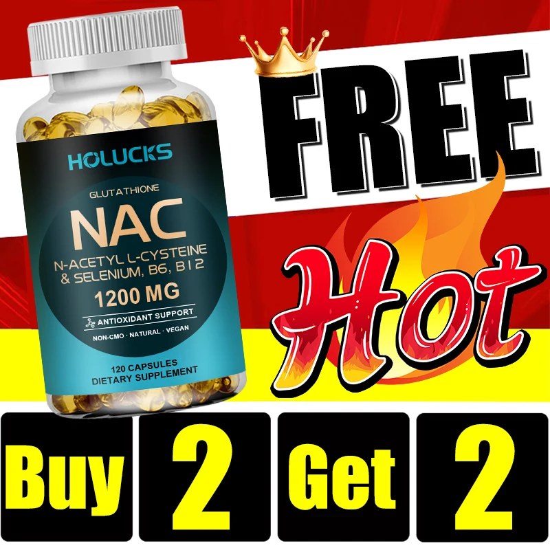

Buy 2 Get 2 Free! Natural NAC Supplement, for Liver Detox & Lung, Mucus Relief, Reduces Cough & Bronchial, Strong Immunity