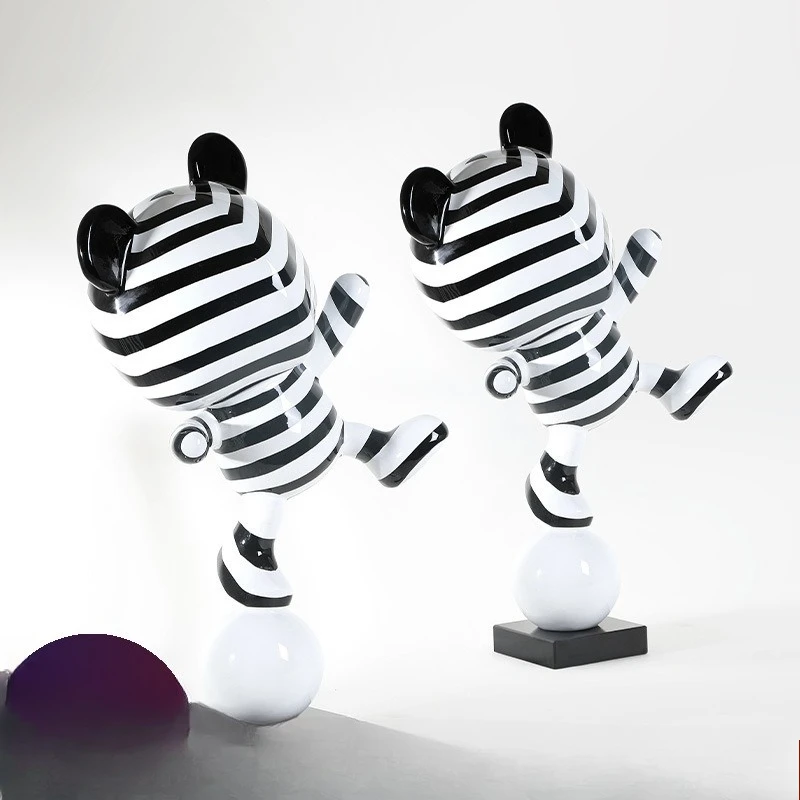 Nordic home room cartoon striped floor-to-ceiling fiberglass, hotel lobby ornament