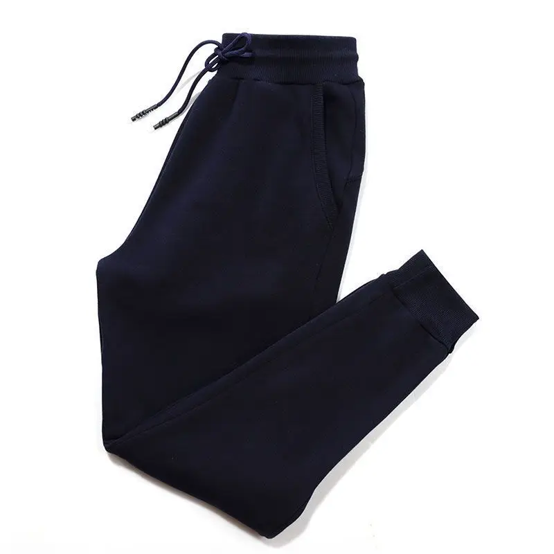 

Summer Pure Cotton Sports Casual Pants Men's Loose Leggings Thin Pants Flat Sweatpants Solid Color Men's Small Pants